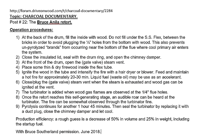 Operation procedures of the Bruce Anila Retort