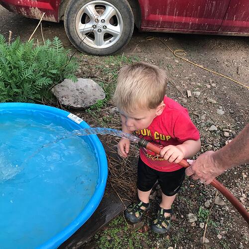 Michael getting a drink