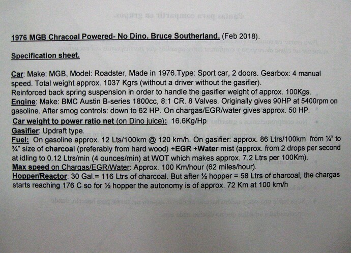 1976 MGB Spec's
